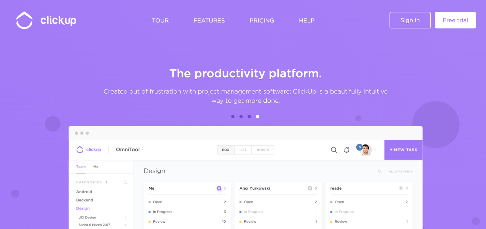Homepage used to have a purple background with smaller text and product images.