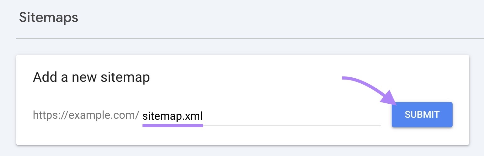 Adding a new sitemap to GSC.