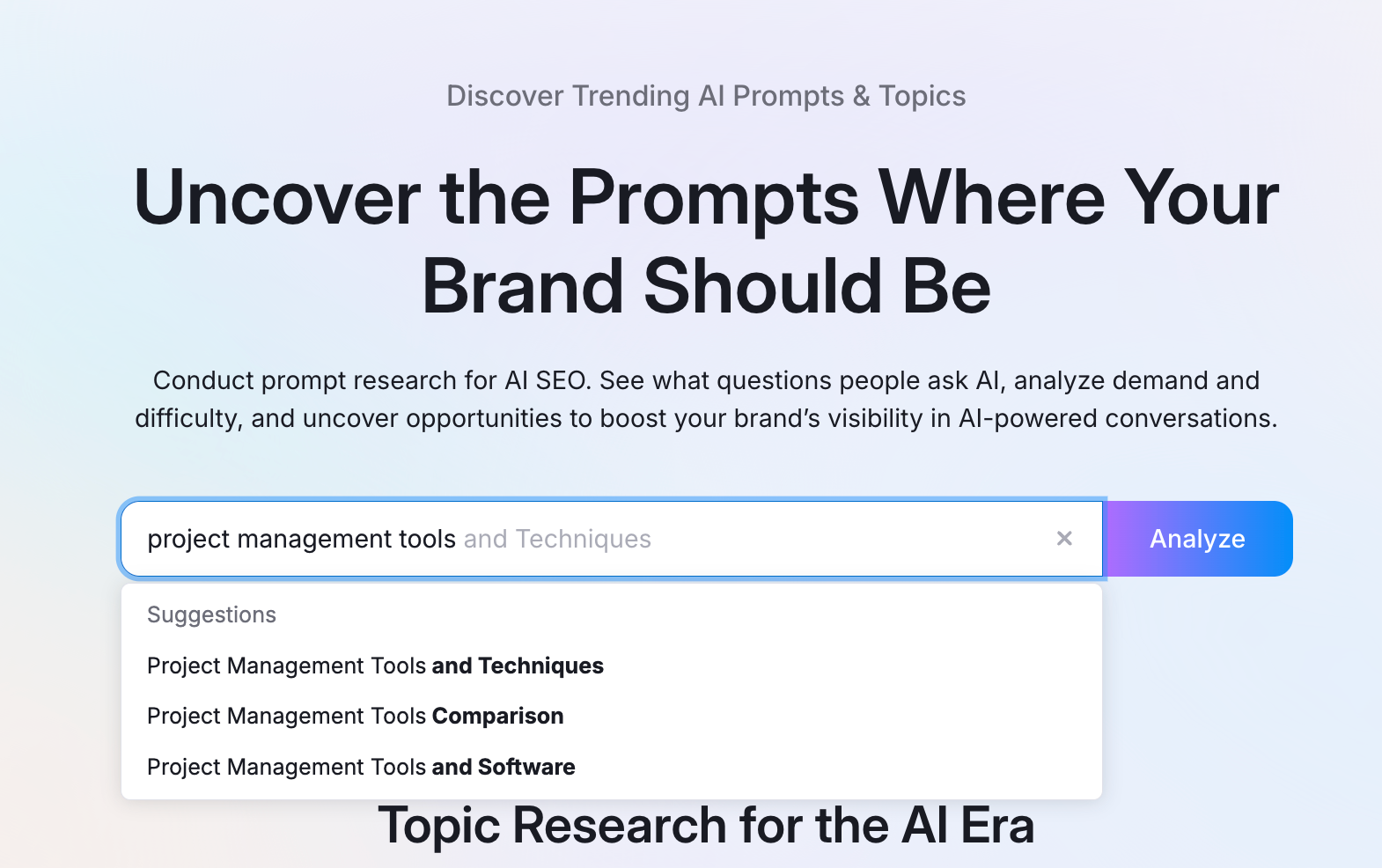 Semrush's Prompt Research