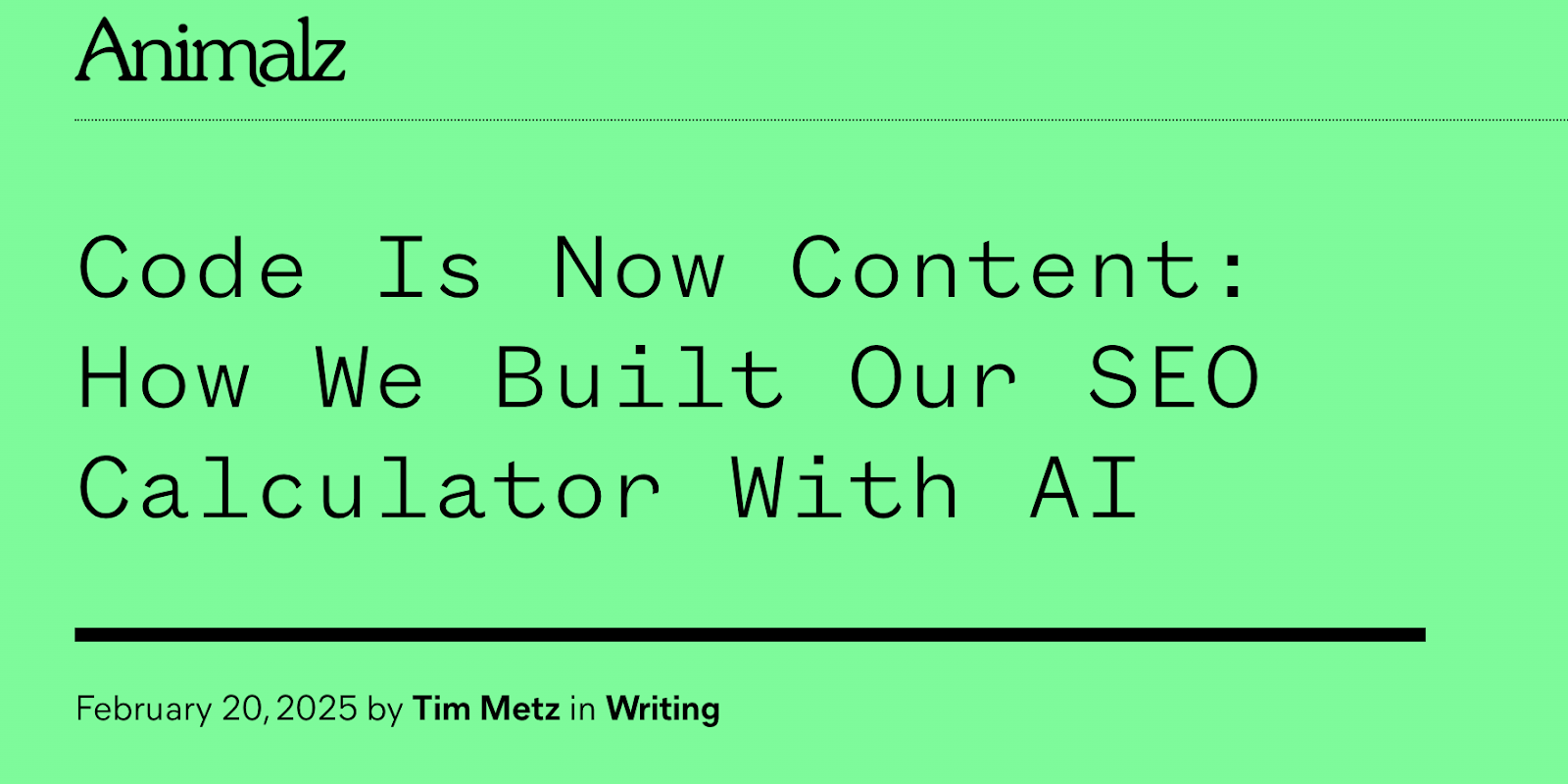 Thought leadership content example from Animalz