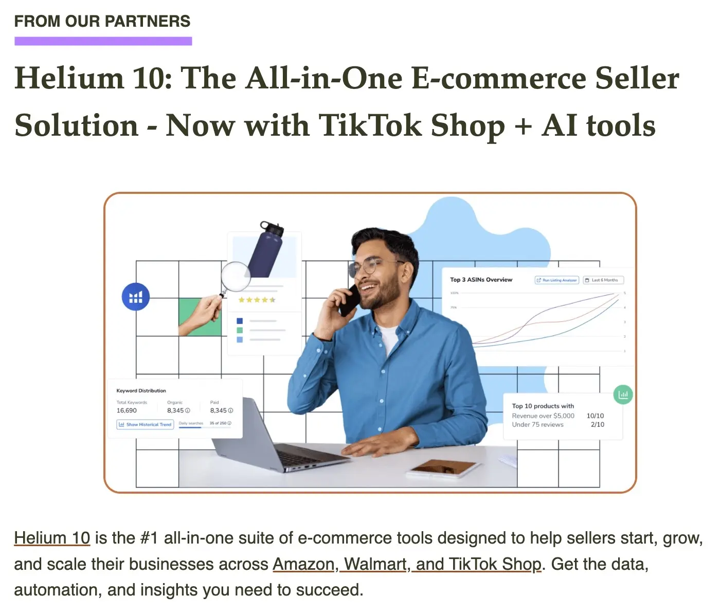 Email ad with 'FROM OUR PARTNERS' text highlighted.